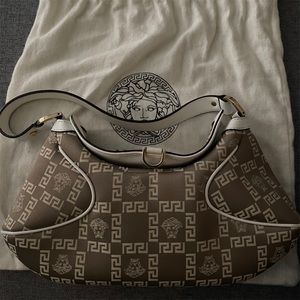 Versace - Madusa Metalic Canvas and Leather Bag